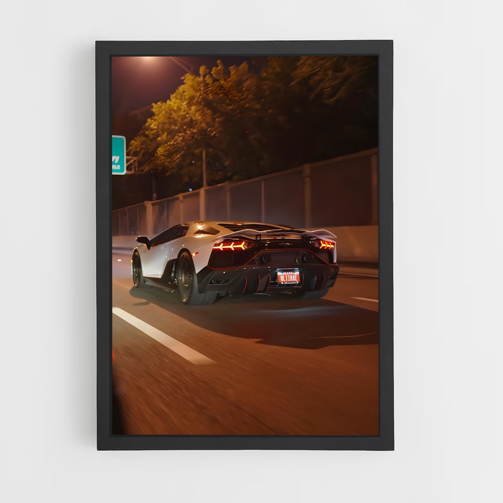 Poster Nuit en Aventador – affiche Lamborghini (vue 2)